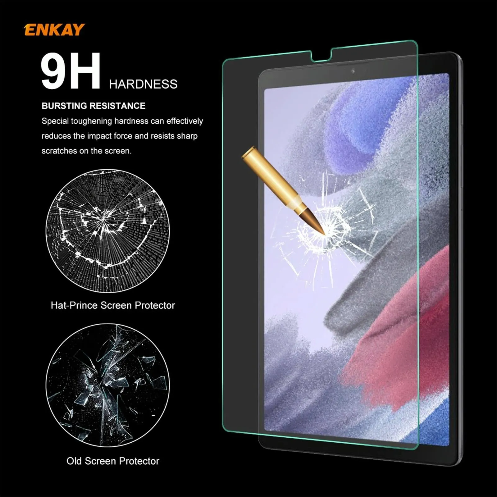 2-pack Hat-prince Tempered Glass Protector for Samsung Galaxy Tab A7 Lite 8.7 - 0.33mm 9h Hardness