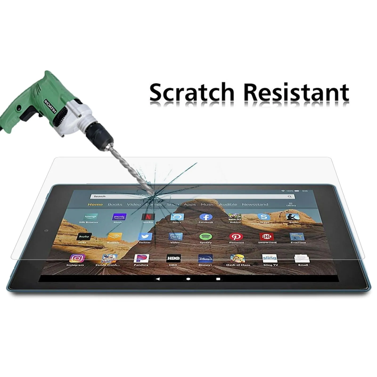2-Pack Tempered Glass Film For Amazon Kindle Fire Hd 10 2019