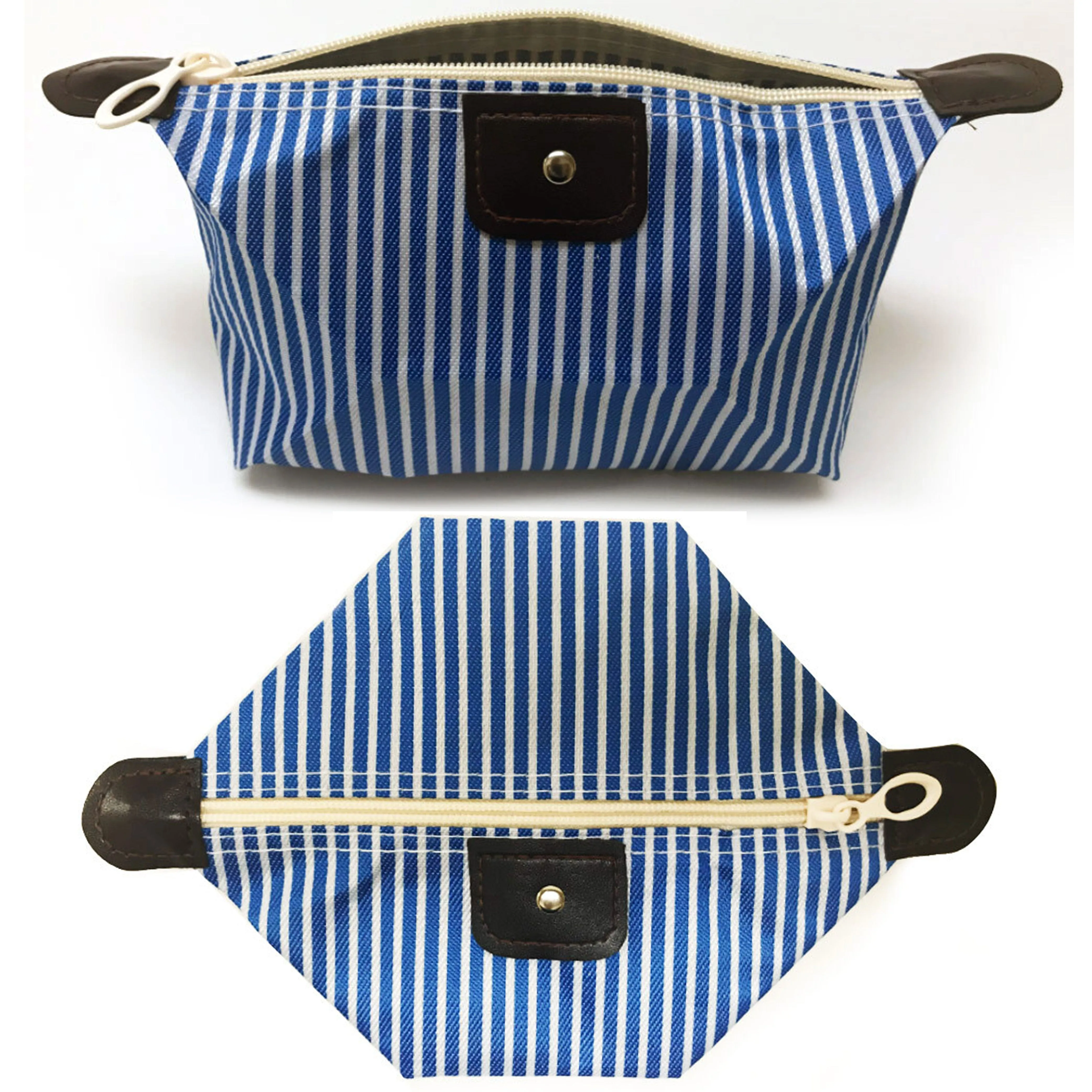 2 Travel Makeup Bag Brush Pencils Toiletry Cosmetic Organizer Pouch Zipper Case