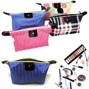 2 Travel Makeup Bag Brush Pencils Toiletry Cosmetic Organizer Pouch Zipper Case