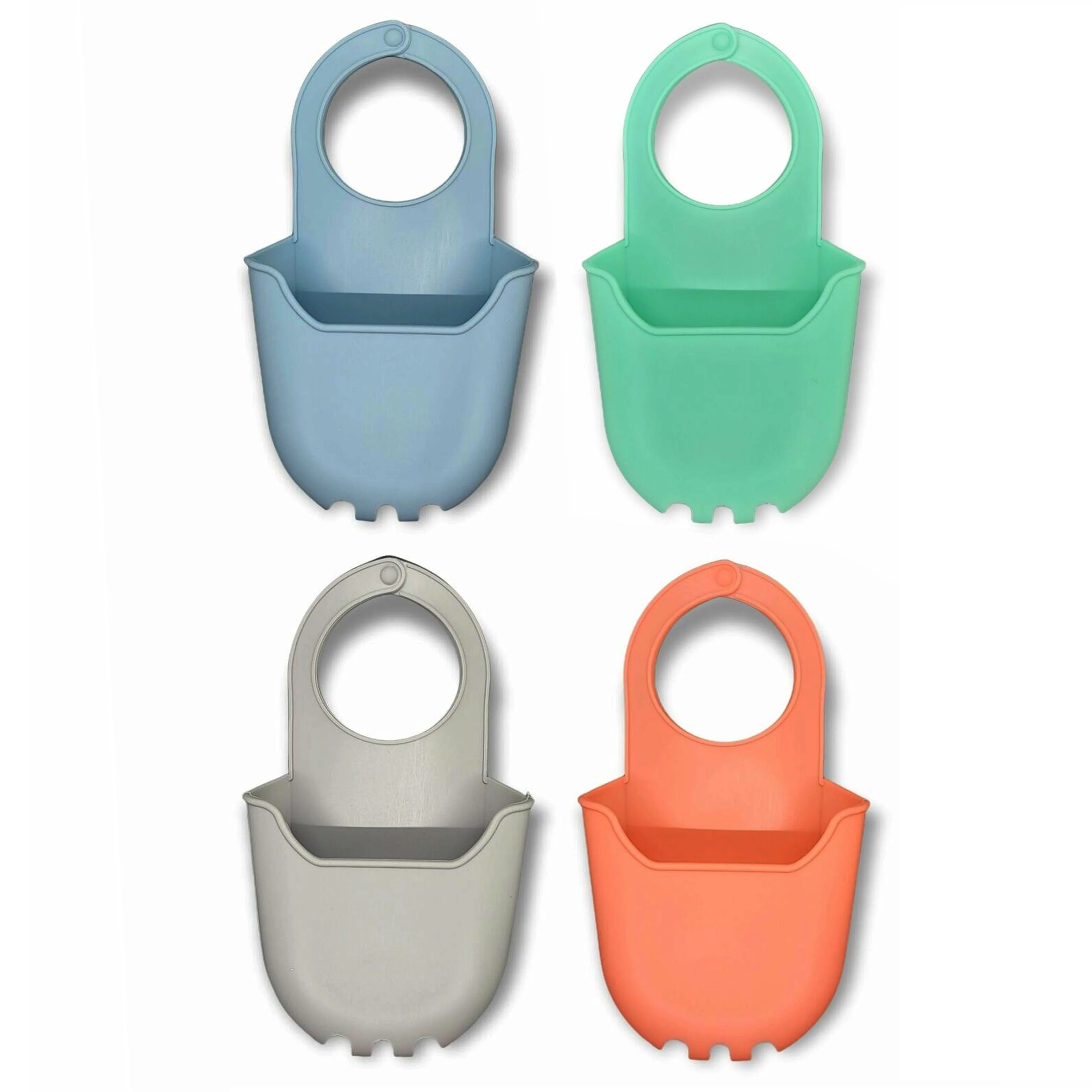 2 X Kitchen Organizer Sink Hanging Caddy Silicone Basket Dish Sponge Soap Holder