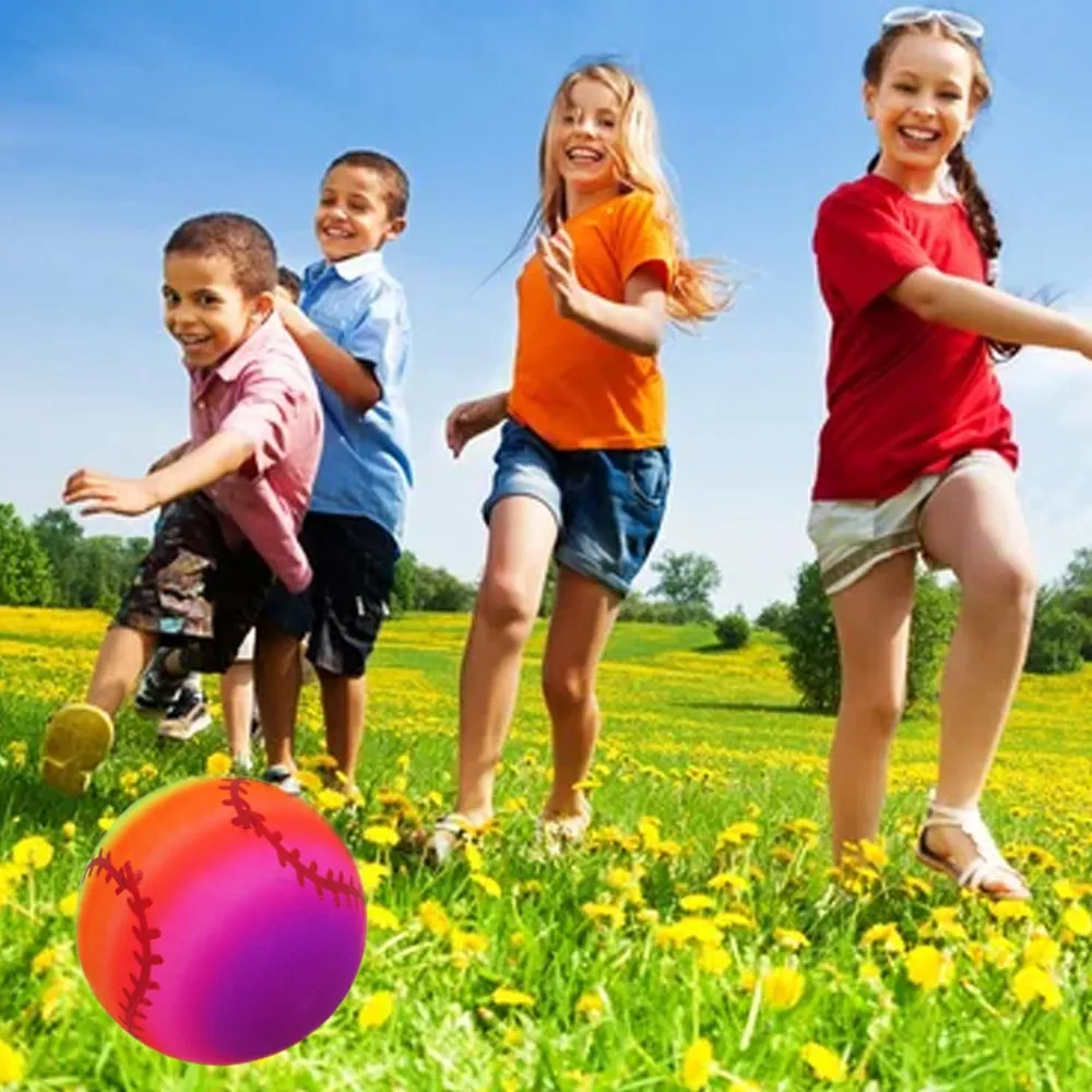 3PC Playground Balls Kids Hand Air Pump 9" Inflatable Neon Toy Basketball Soccer