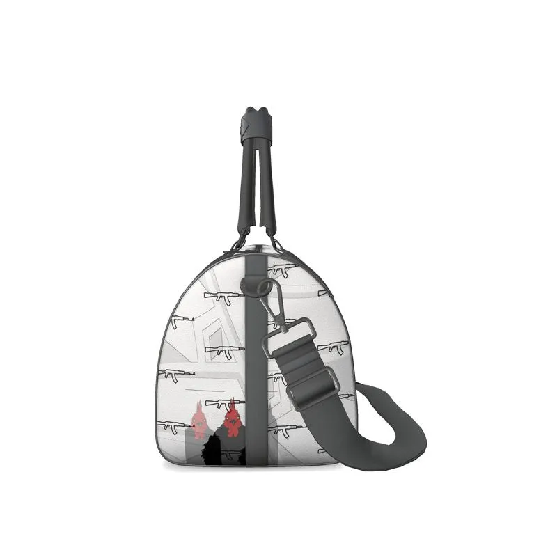 #422 cocknload Duffle Bag gun/rooster print