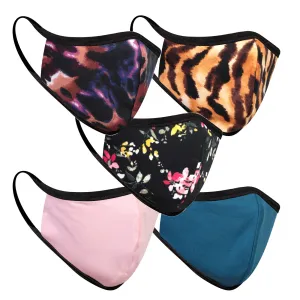 5 Pack Floral, Animal and Tie Dye Masks