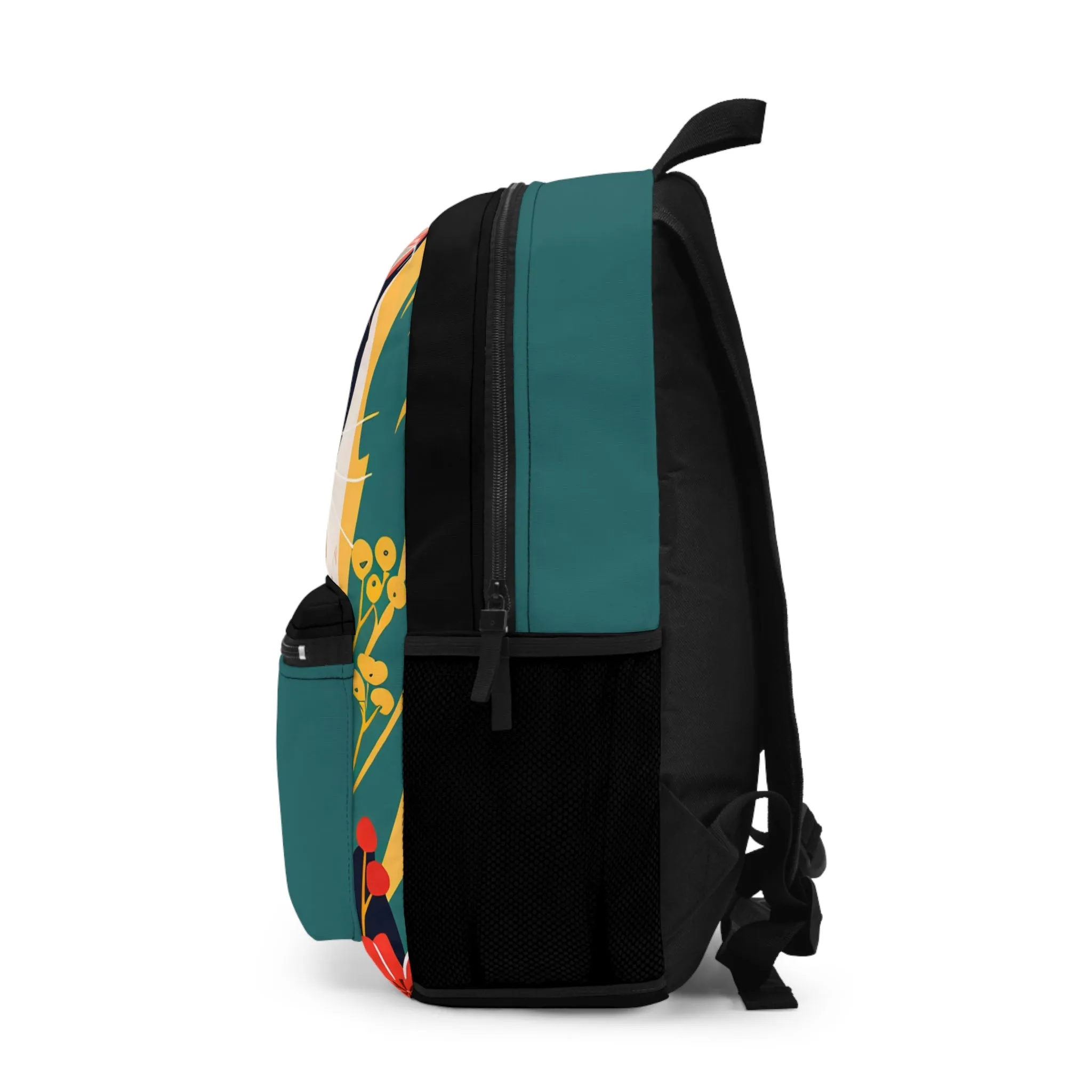 Art Deco Cat, Backpack with Computer Pocket and Padded Back