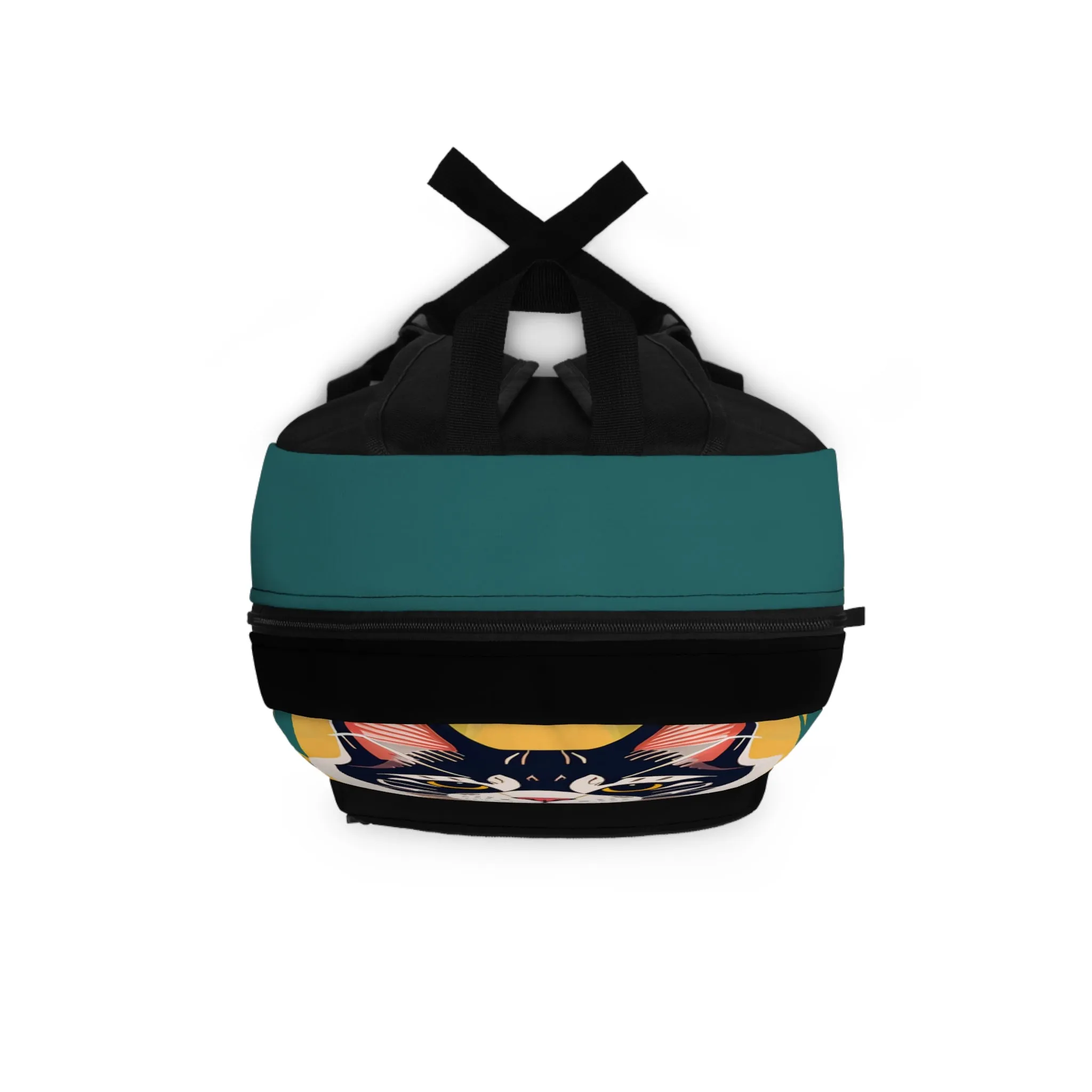 Art Deco Cat, Backpack with Computer Pocket and Padded Back
