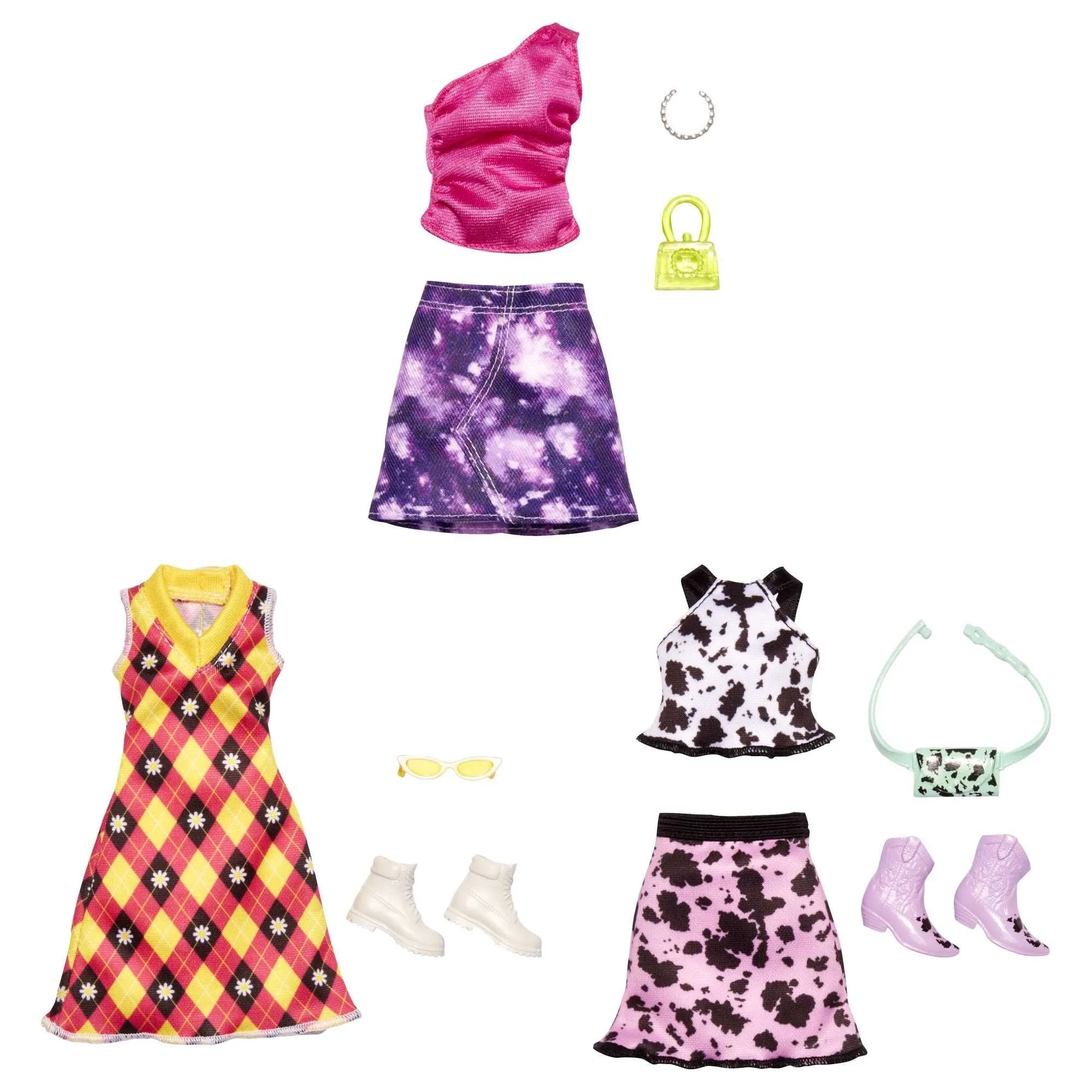 Barbie Complete Looks Fashions And Accessories Pink Top And Tie-Dye Skirt