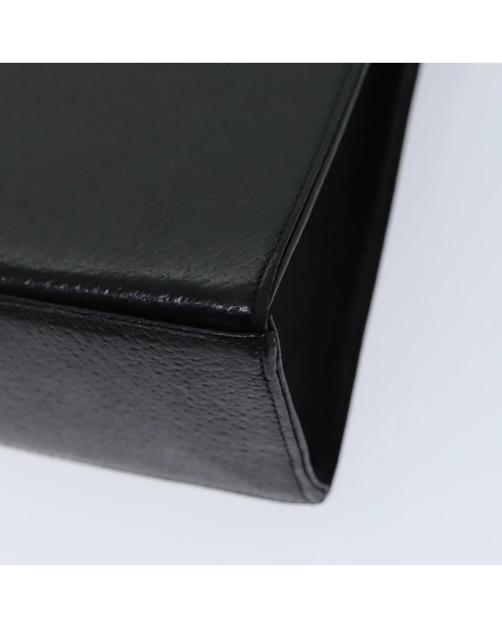 Black Leather Hand Bag with Minimalist Style