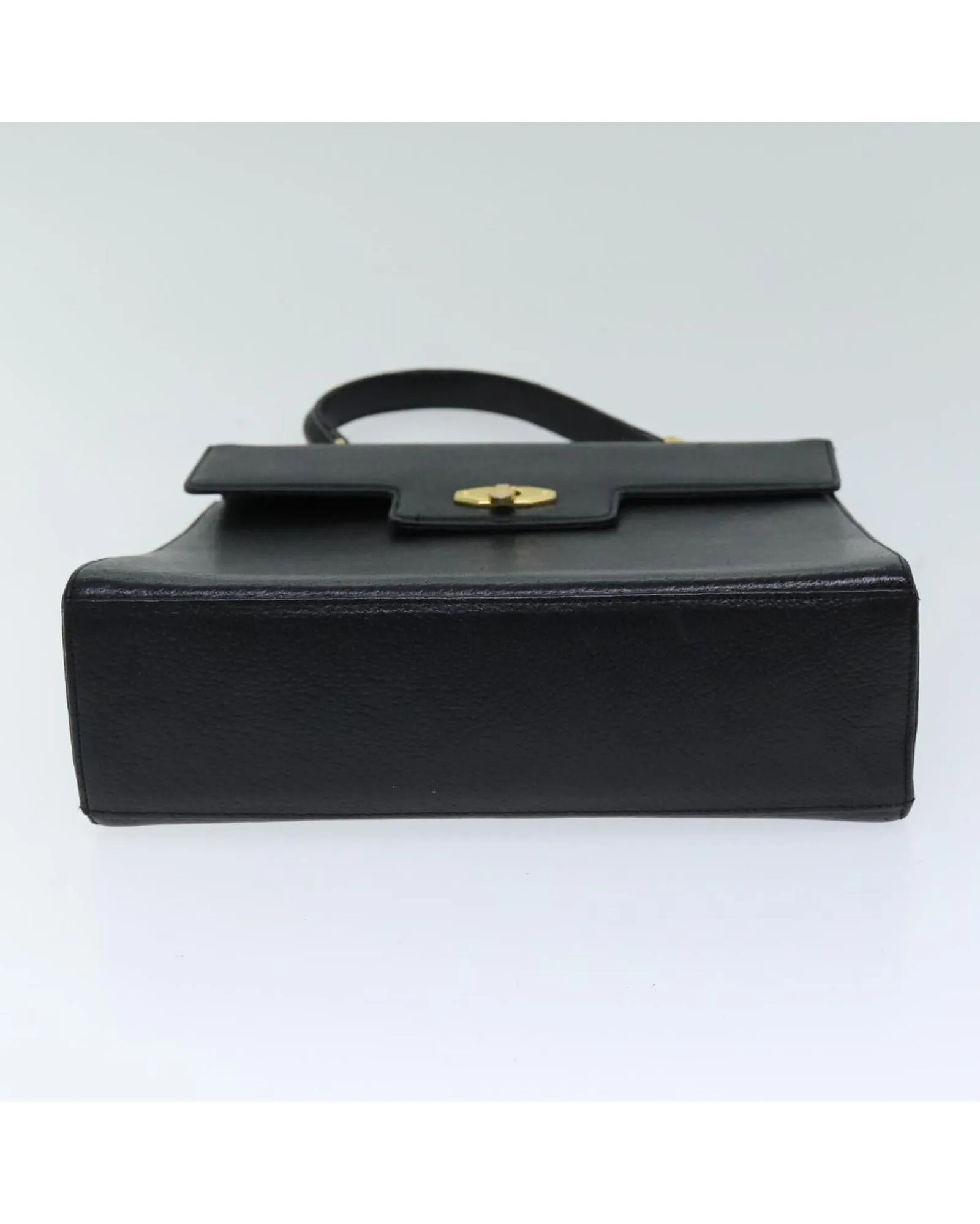 Black Leather Hand Bag with Minimalist Style
