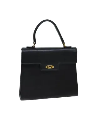 Black Leather Hand Bag with Minimalist Style