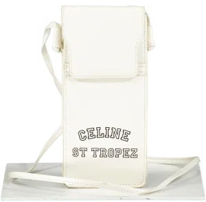 Celine White St Tropez Crossbody Phone Bag