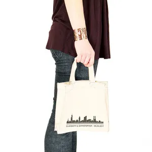 City Style Personalized Tote Bag Mini Tote with Gussets Charcoal