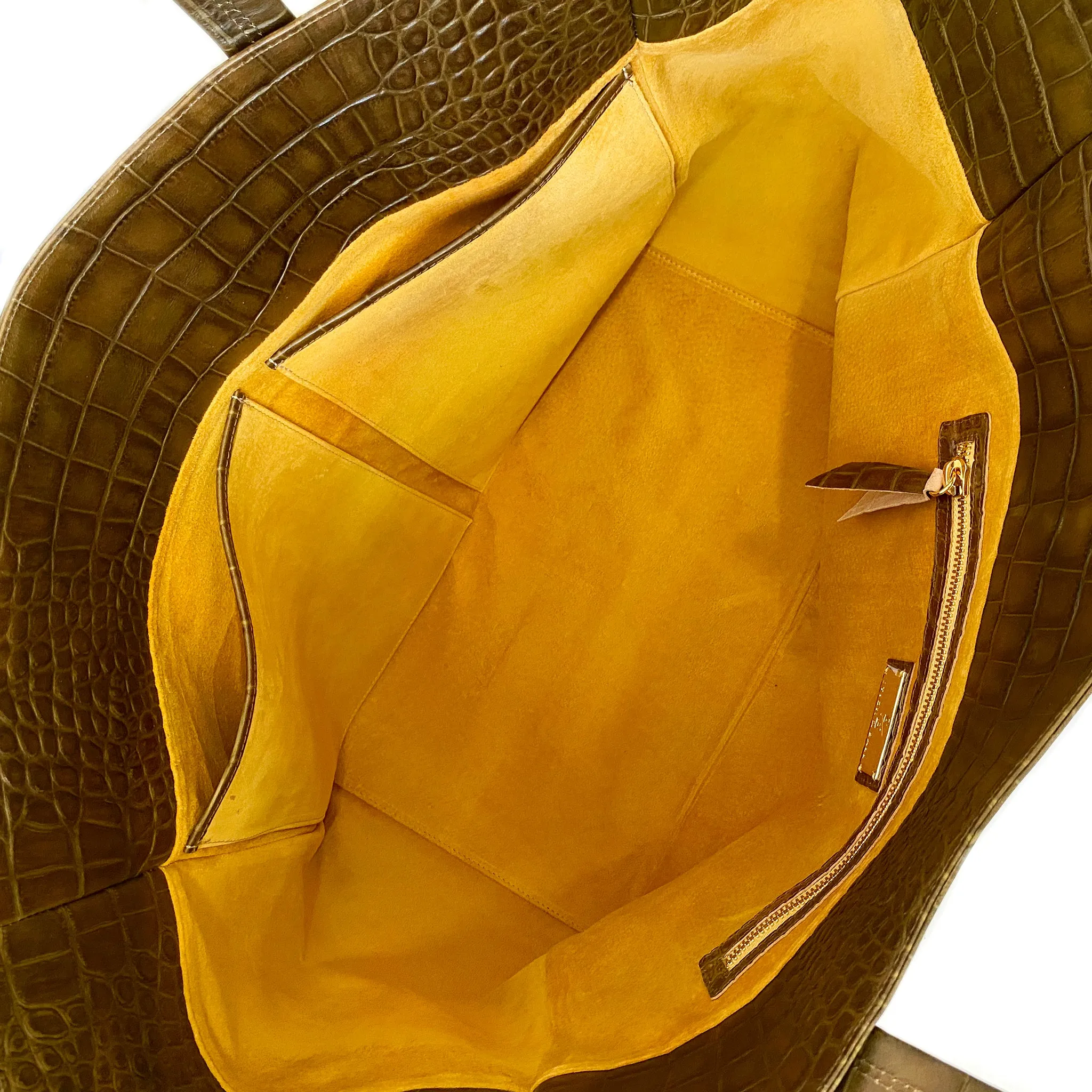 Croc-Effect Italian Leather Weekender