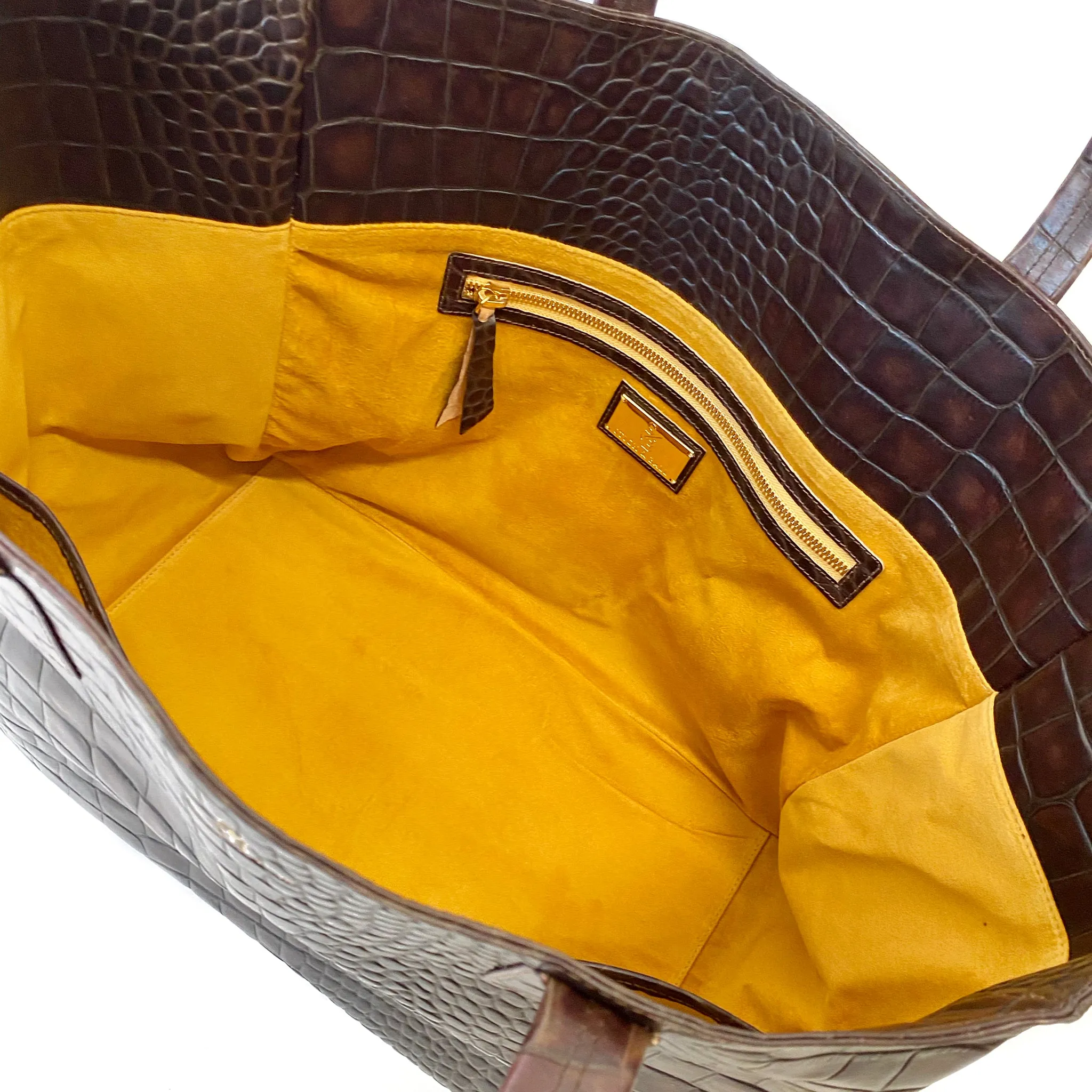 Croc-Effect Italian Leather Weekender