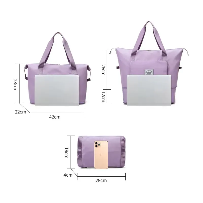 Foldable Large Capacity Storage Folding Bag Travel Bags Tote Carry on Luggage Handbag Waterproof Duffel Women Shoulder Bags