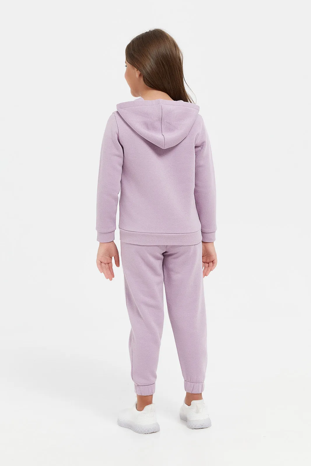 Girls Lilac Printed Jog Set (2 Piece)