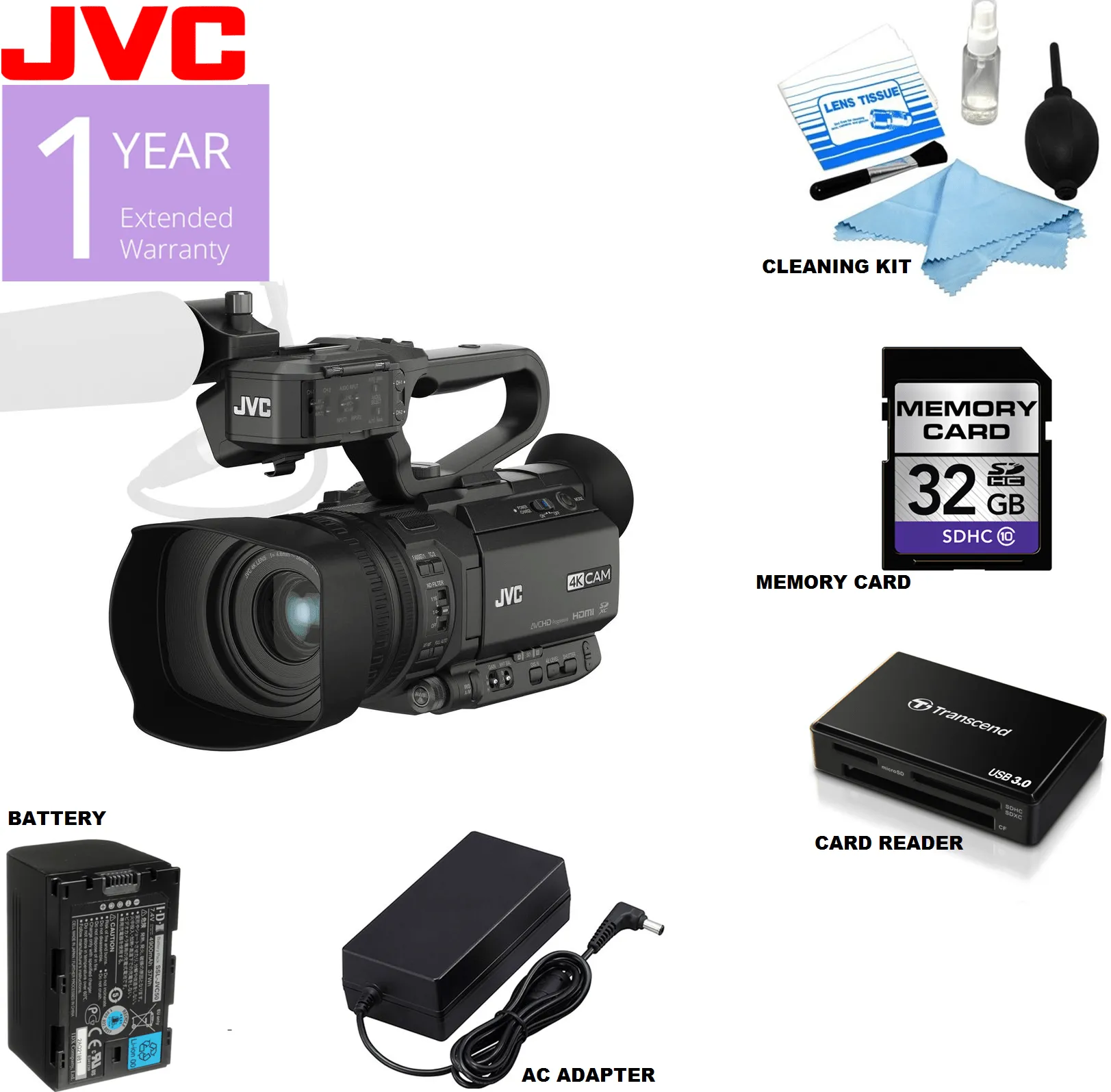 JVC GY-HM200SPU 4KCAM Compact Handheld Streaming Camcorder
