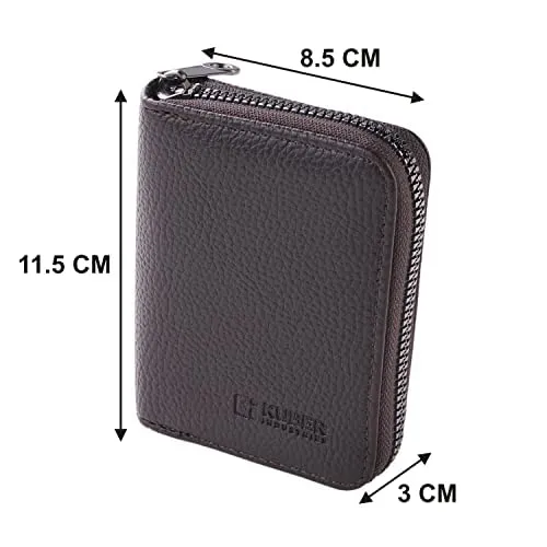 Kuber Industries Card Holder Wallet for Men Women|Debit Credit Card Holder|Wallet for Id, Visiting Card, Buisness Card|RFID Protected|Zipper Closure|Coffee