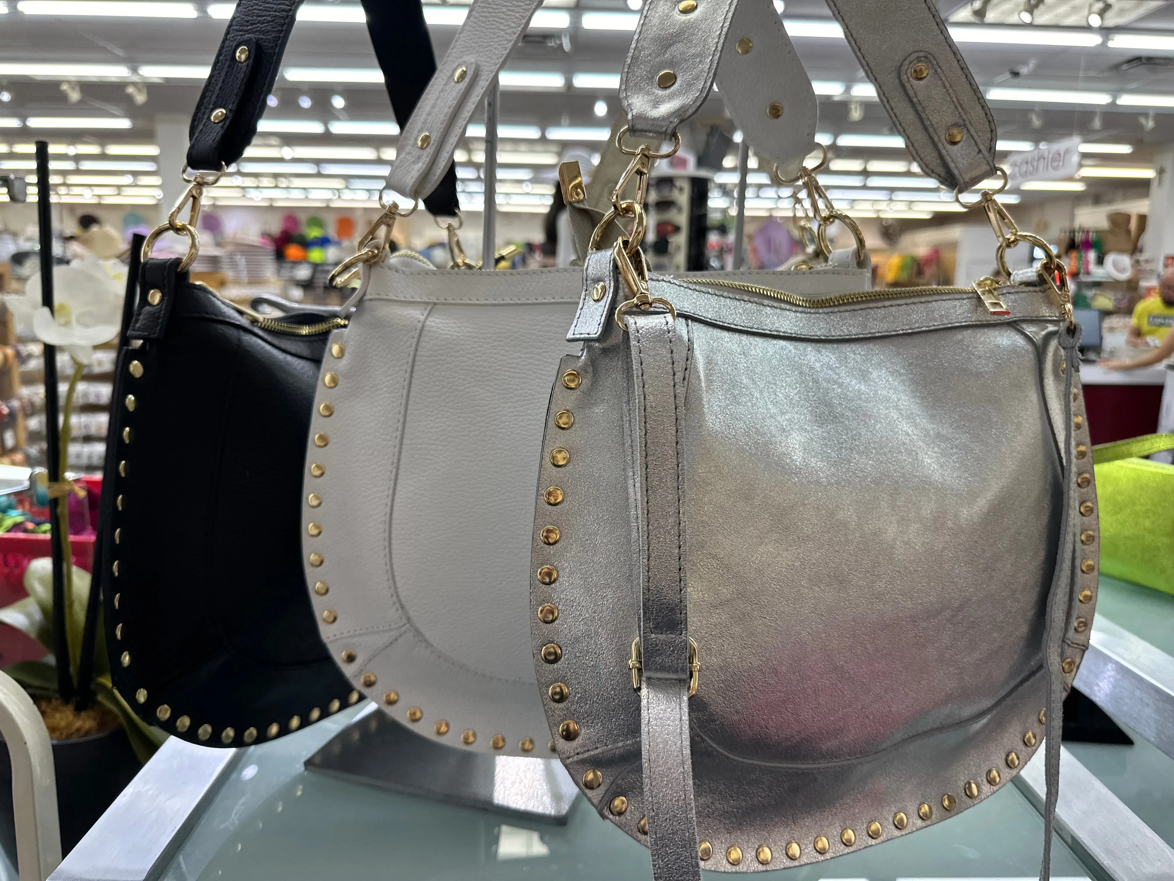 Large Leather Studded Bag