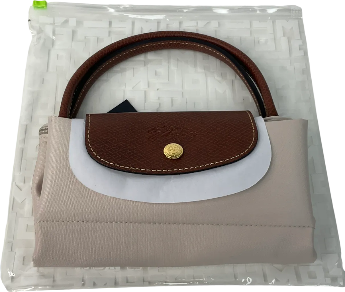 Longchamp Cream Le Pliage Original Pouch Bag UK S