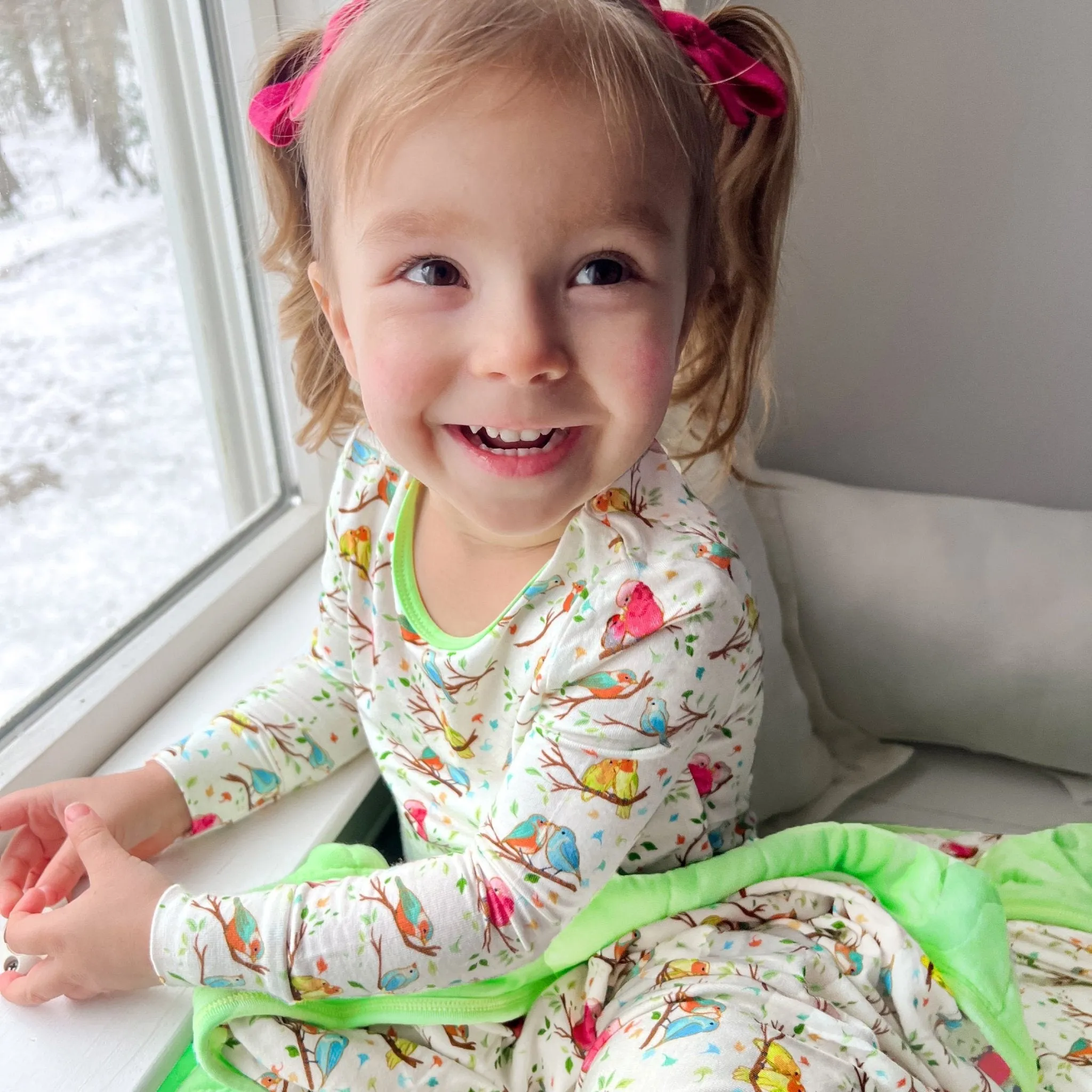 Love Birdees Long Sleeve Pajama Set (2T-12Y)