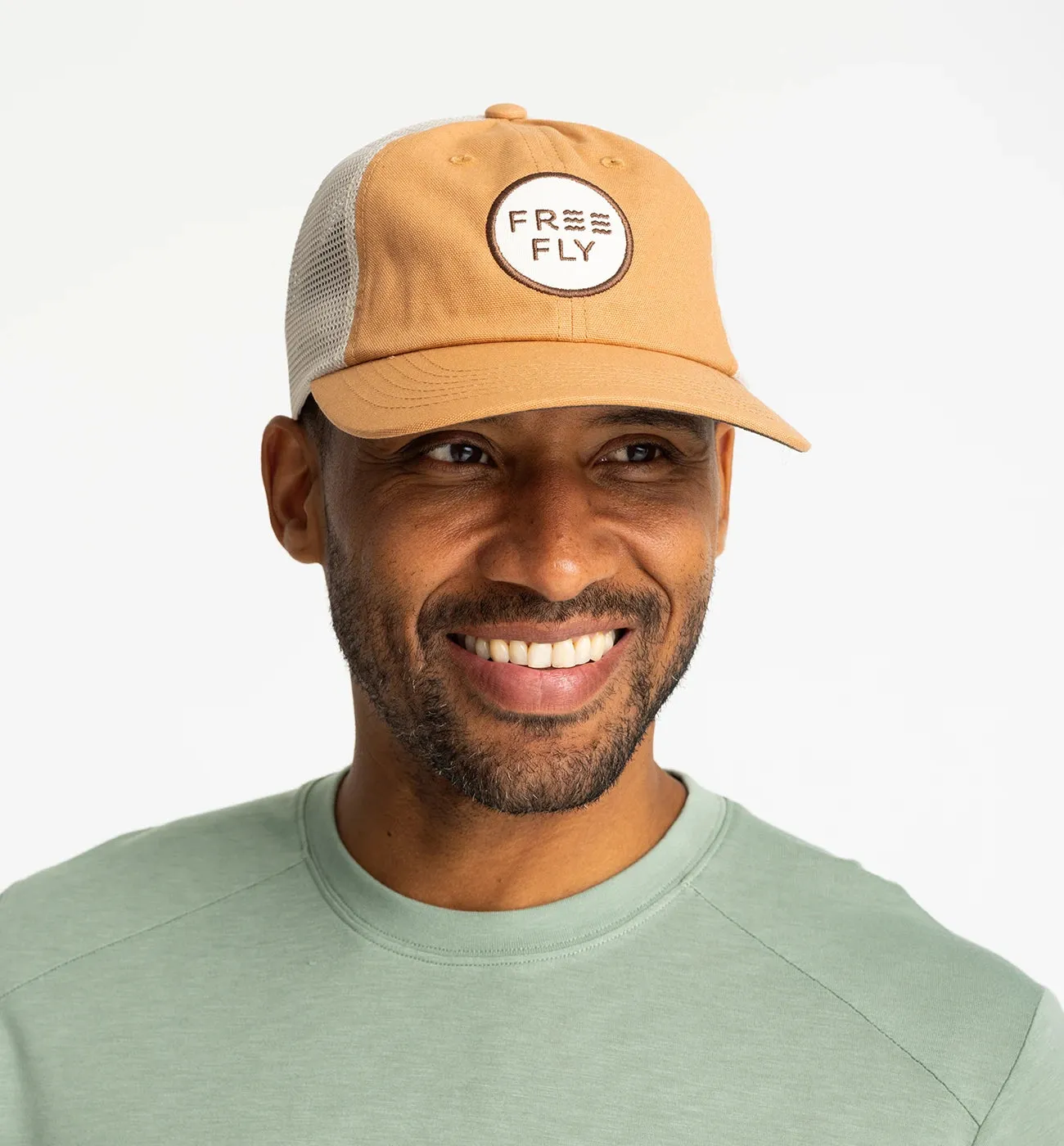 Low Pro Badge Trucker Hat - Wheat