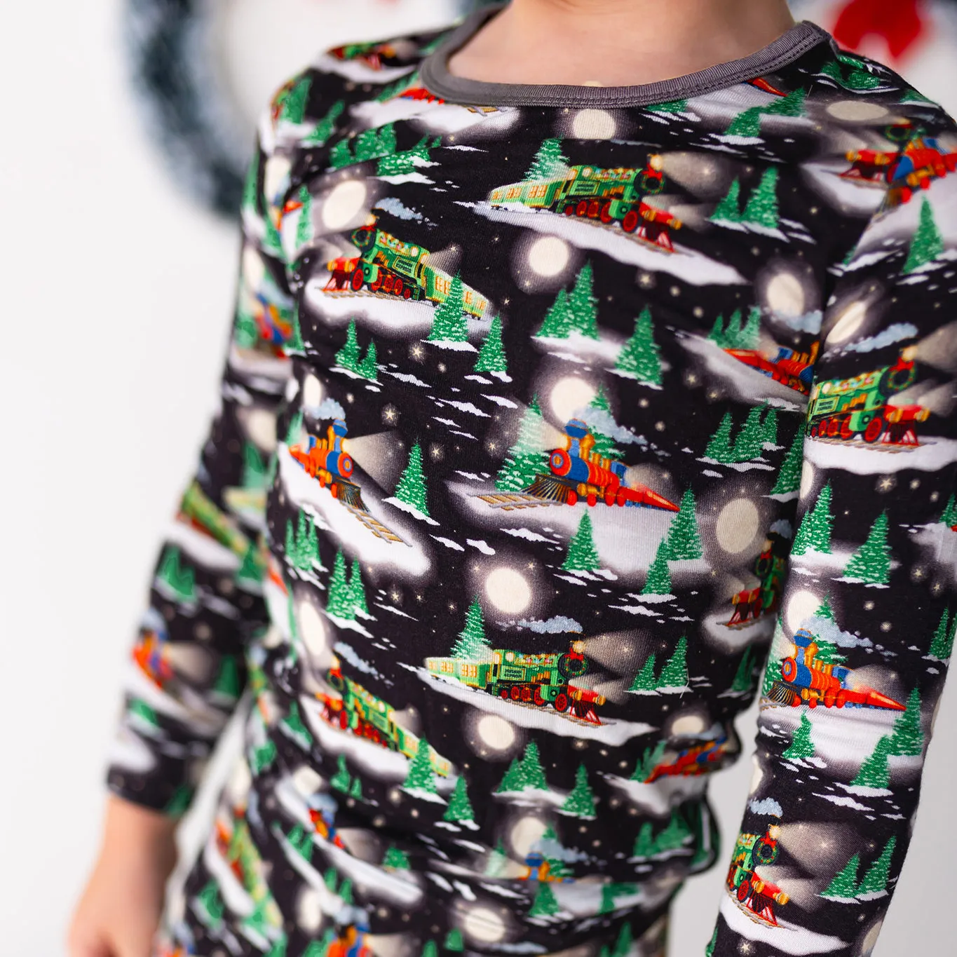 Magical Midnight Express Trains Long Sleeve Pajama Set (2T-12Y)
