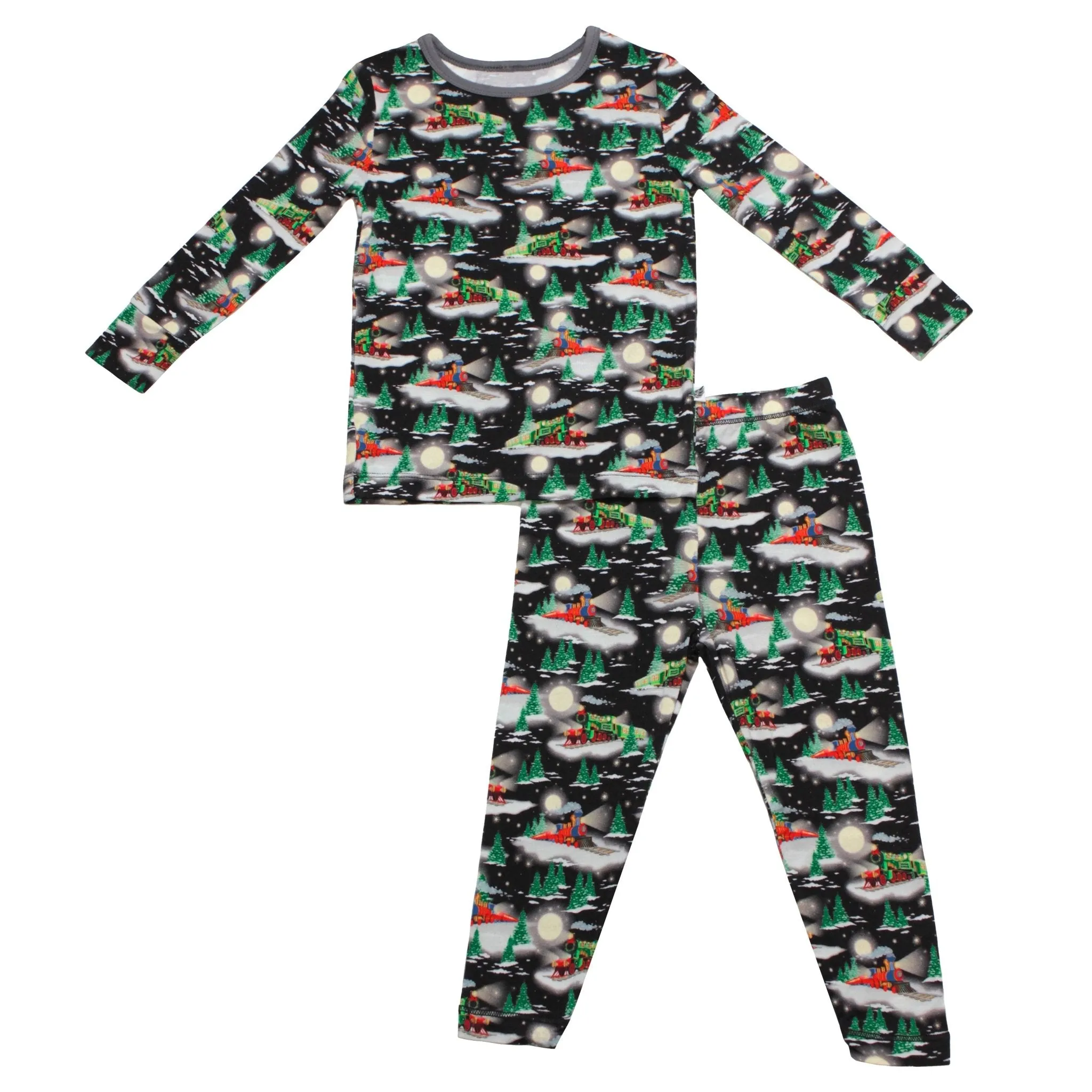 Magical Midnight Express Trains Long Sleeve Pajama Set (2T-12Y)