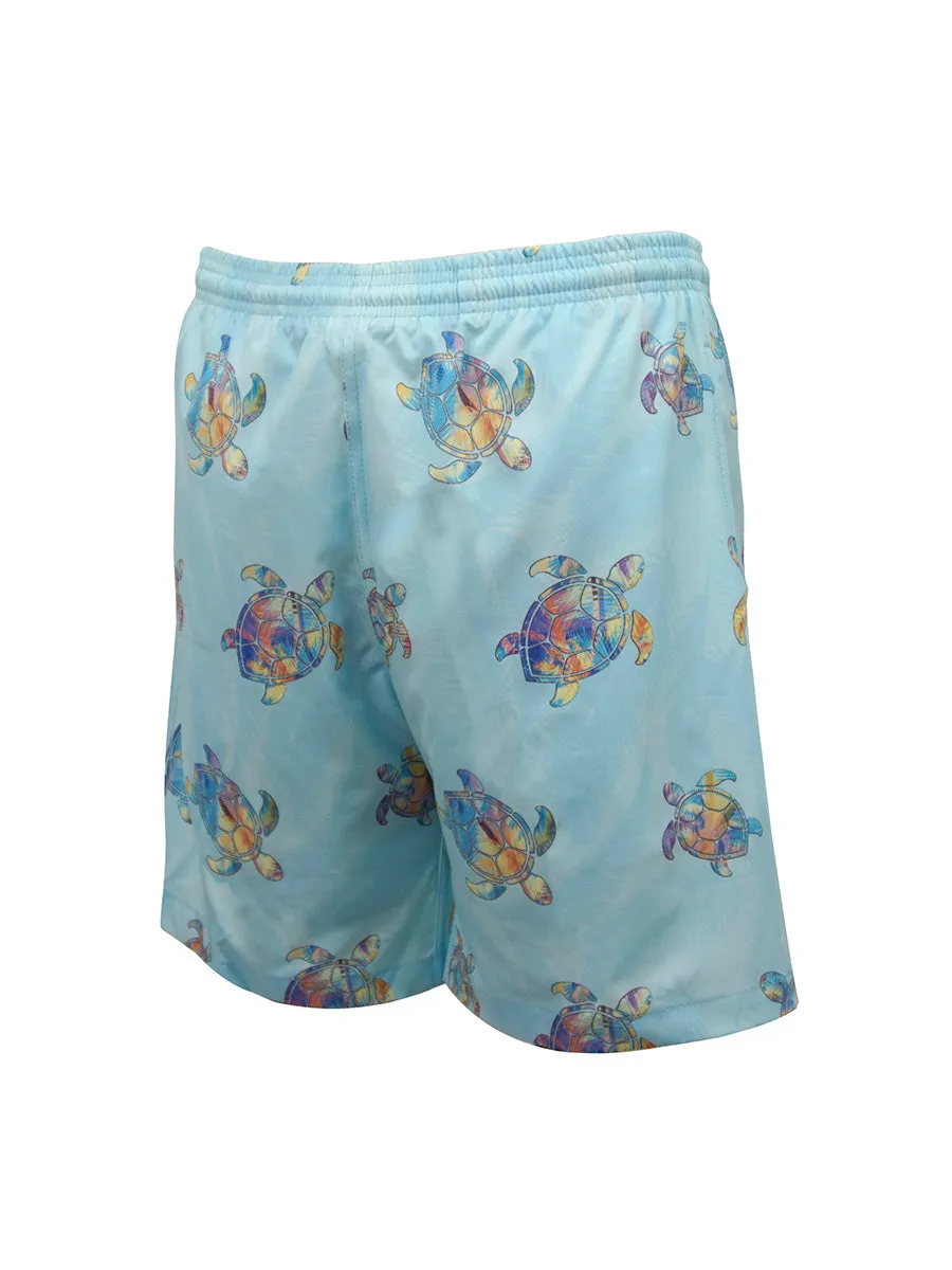 Men's Print Swim Trunk - Turtle Palms