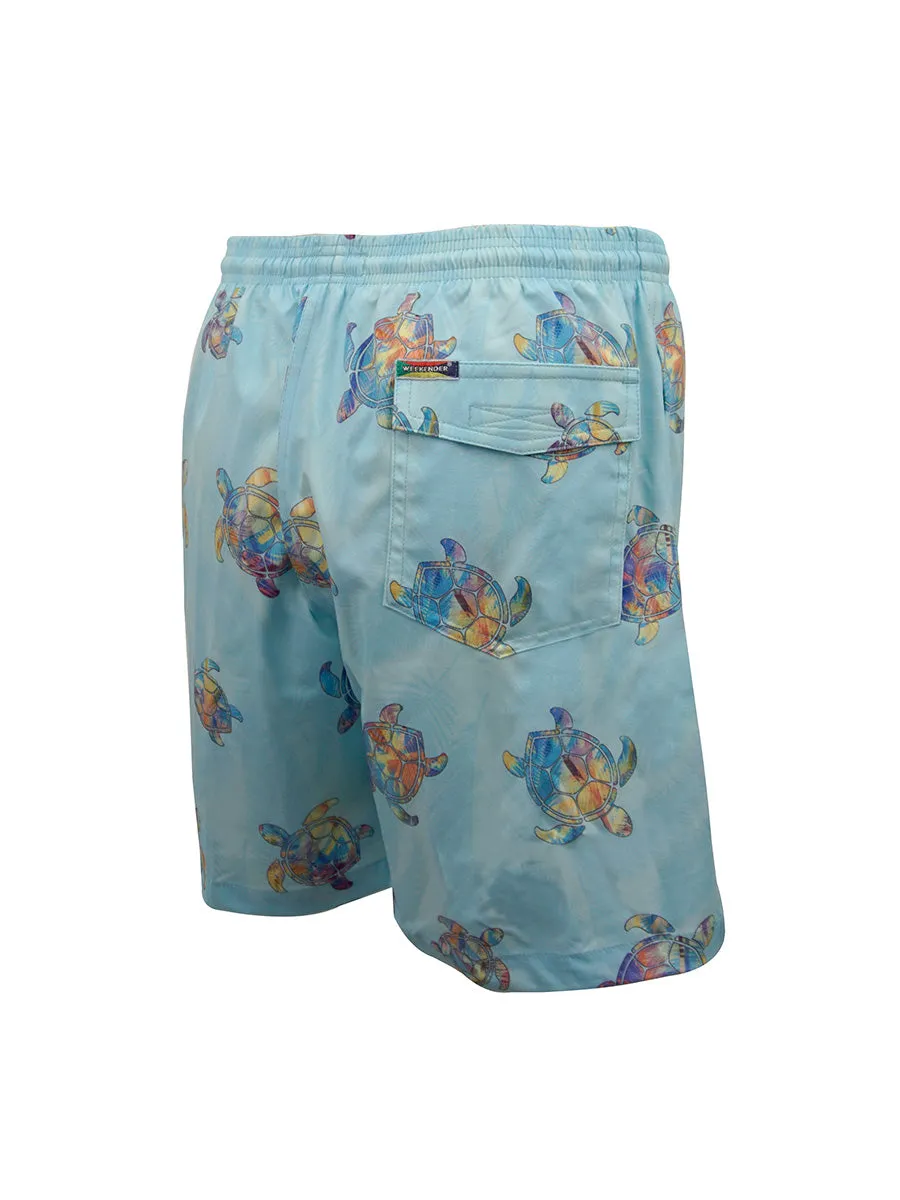 Men's Print Swim Trunk - Turtle Palms