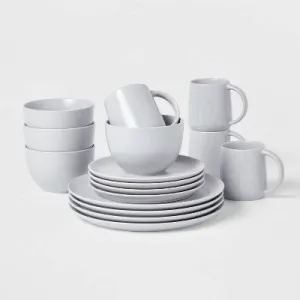 New - 16pc Stoneware Acton Dinnerware Set Gray - Threshold