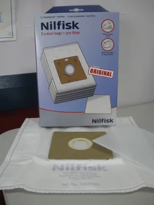 Nilfisk Coupe Parquet and Go Synthetic Dustbags 5 In A Pack With Pre-filter