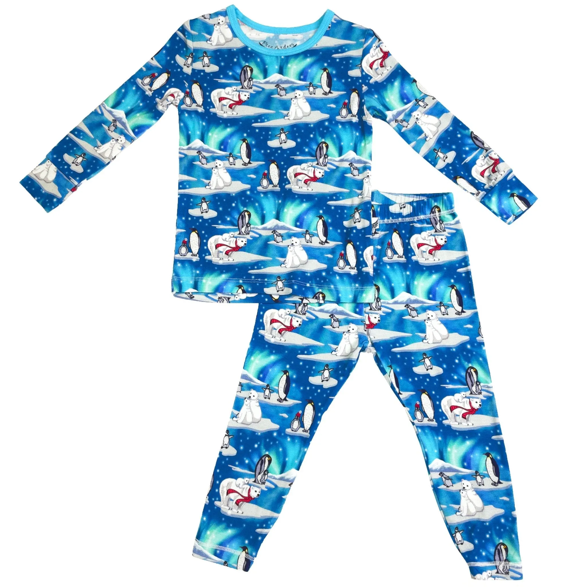 Northern Lights, Polar Bears & Penguins Long Sleeve Pajama Set (12M-12Y)