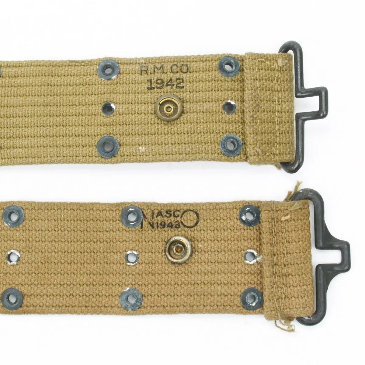 Original U.S. WWII M1936 Web Pistol Belt - Clear WWII Dates