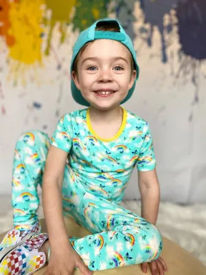 Over the Rainbow & Butterflies Short Sleeve Pajama Set (18M-12Y)
