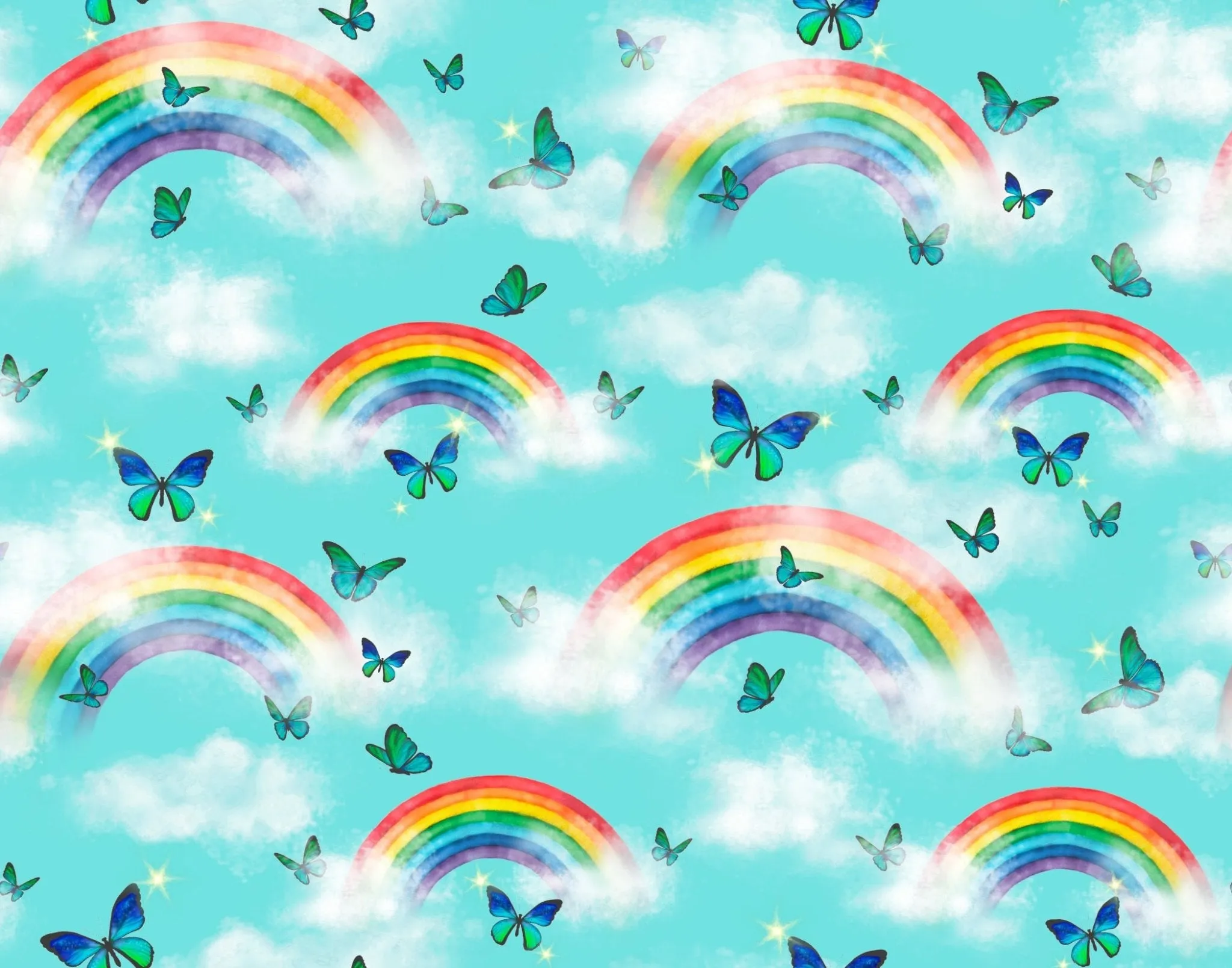 Over the Rainbow & Butterflies Short Sleeve Pajama Set (18M-12Y)