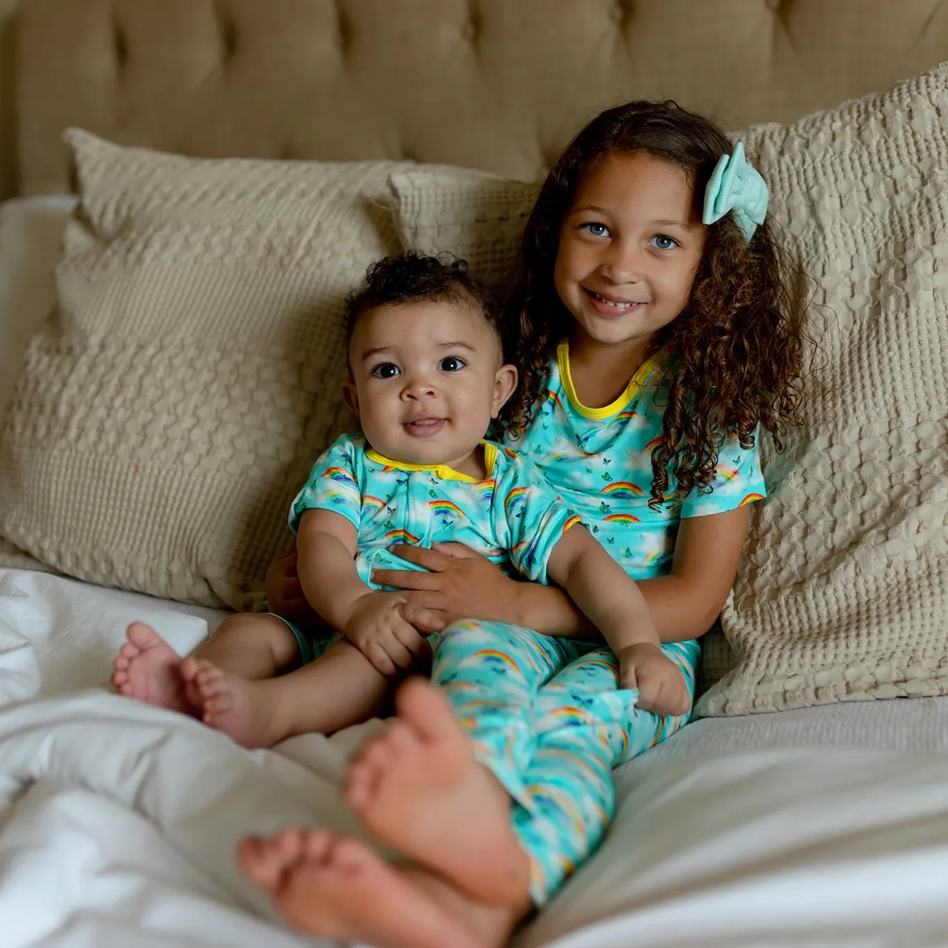 Over the Rainbow & Butterflies Short Sleeve Pajama Set (18M-12Y)