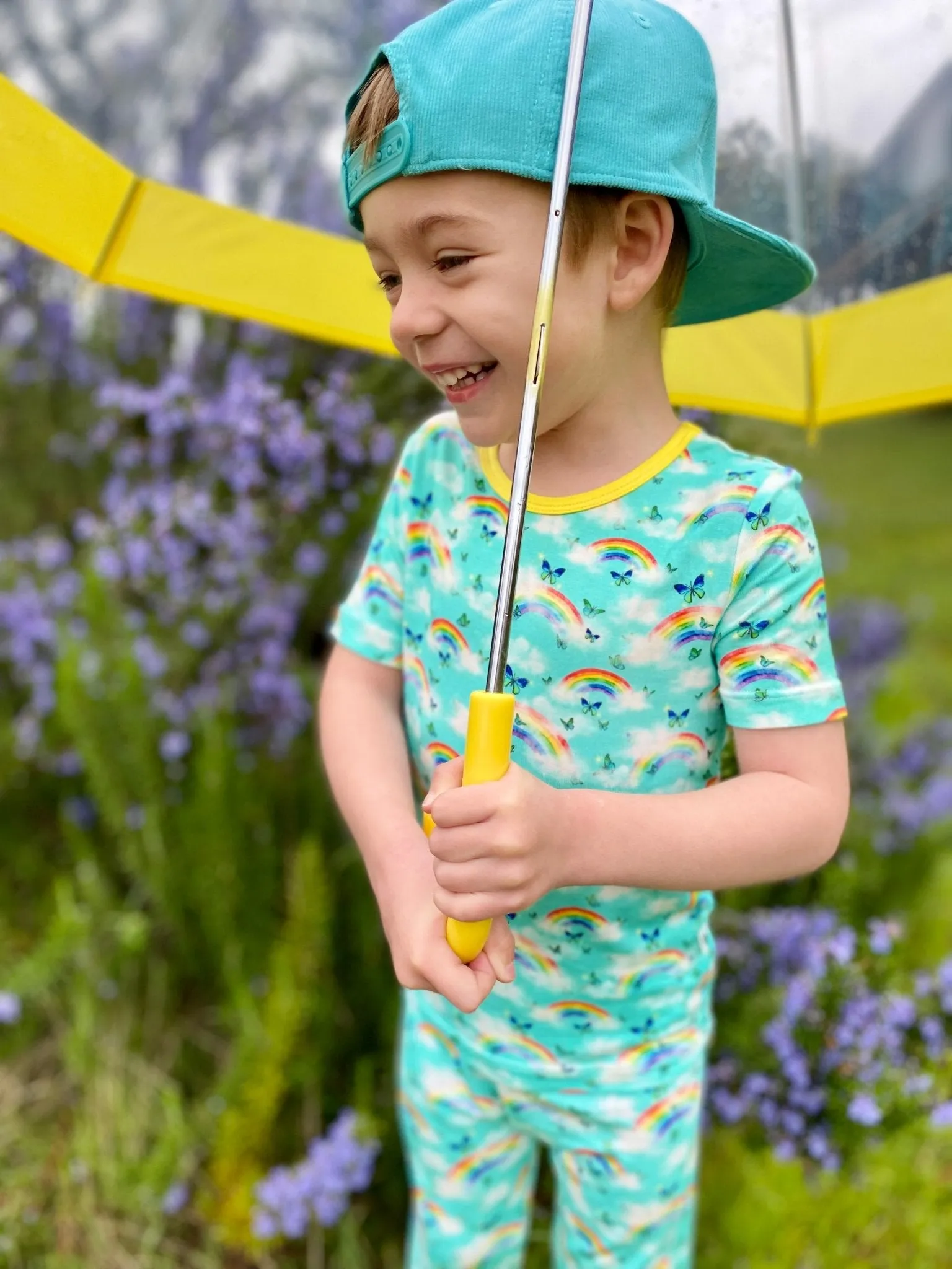 Over the Rainbow & Butterflies Short Sleeve Pajama Set (18M-12Y)