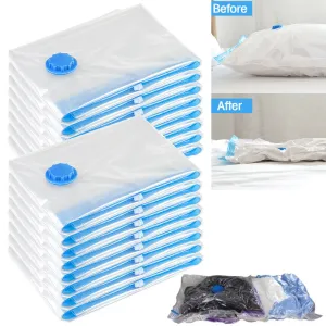 Pack of 20 Vacuum Storage Bags Air Tight Seal Closet Space Saving Organize