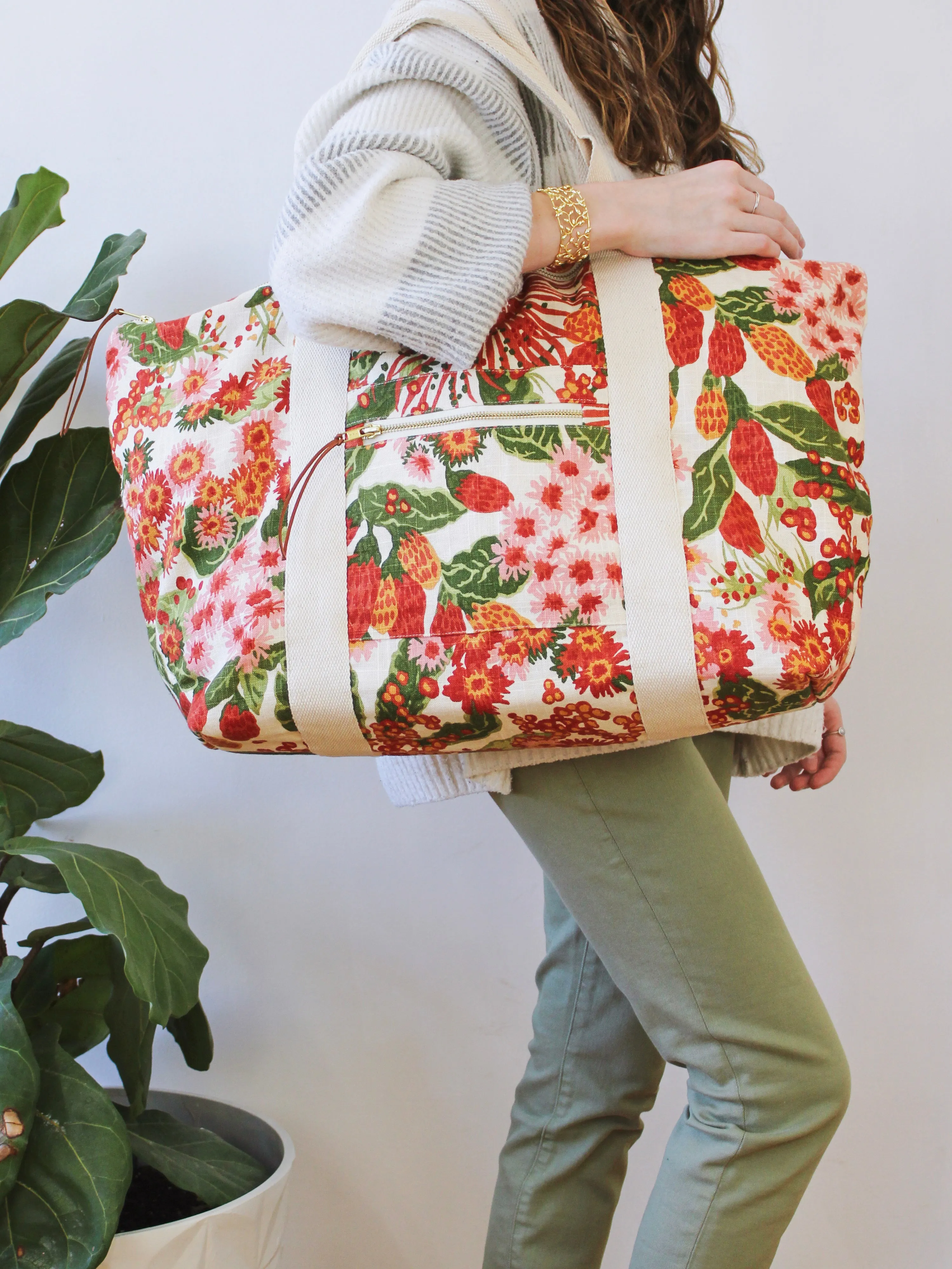 Strawberry Flora Carry On Travel Bag