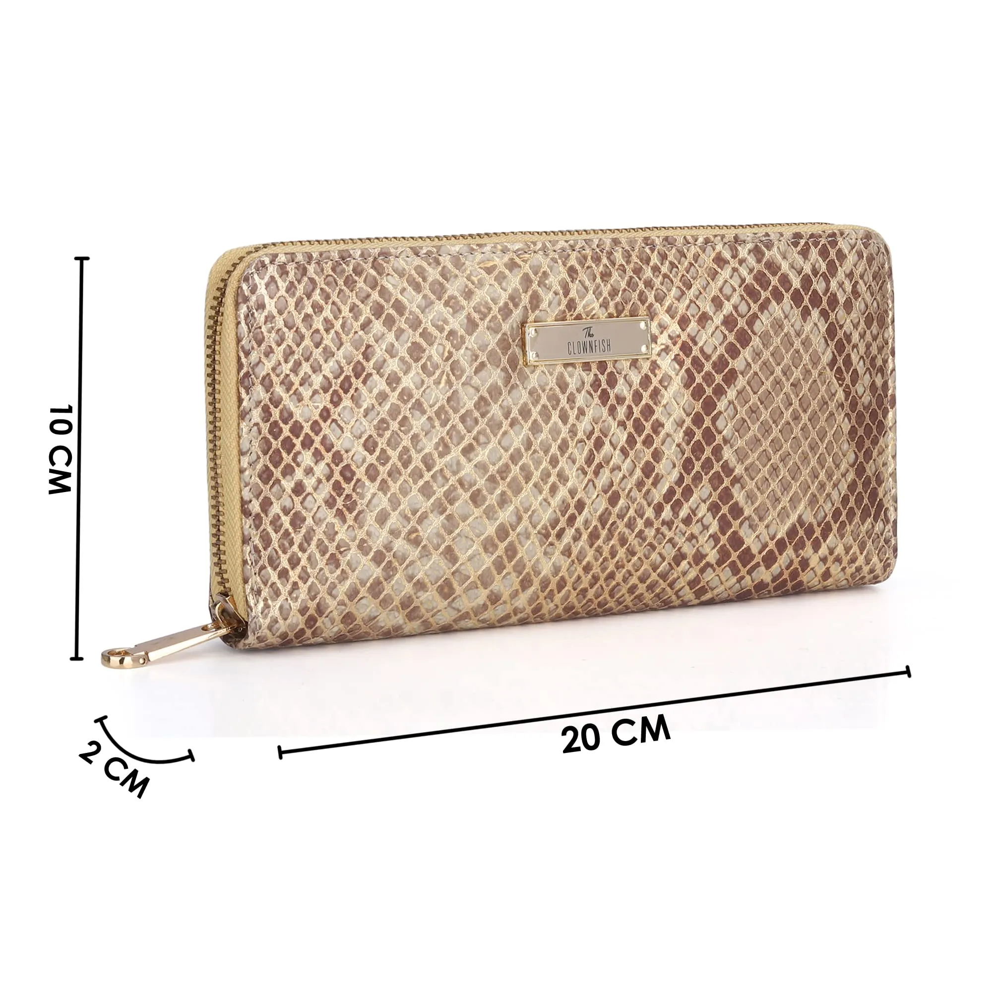 The Clownfish Donelle Collection Genuine Leather Womens Wallet Clutch Ladies Purse with Card Holders (Yellow)
