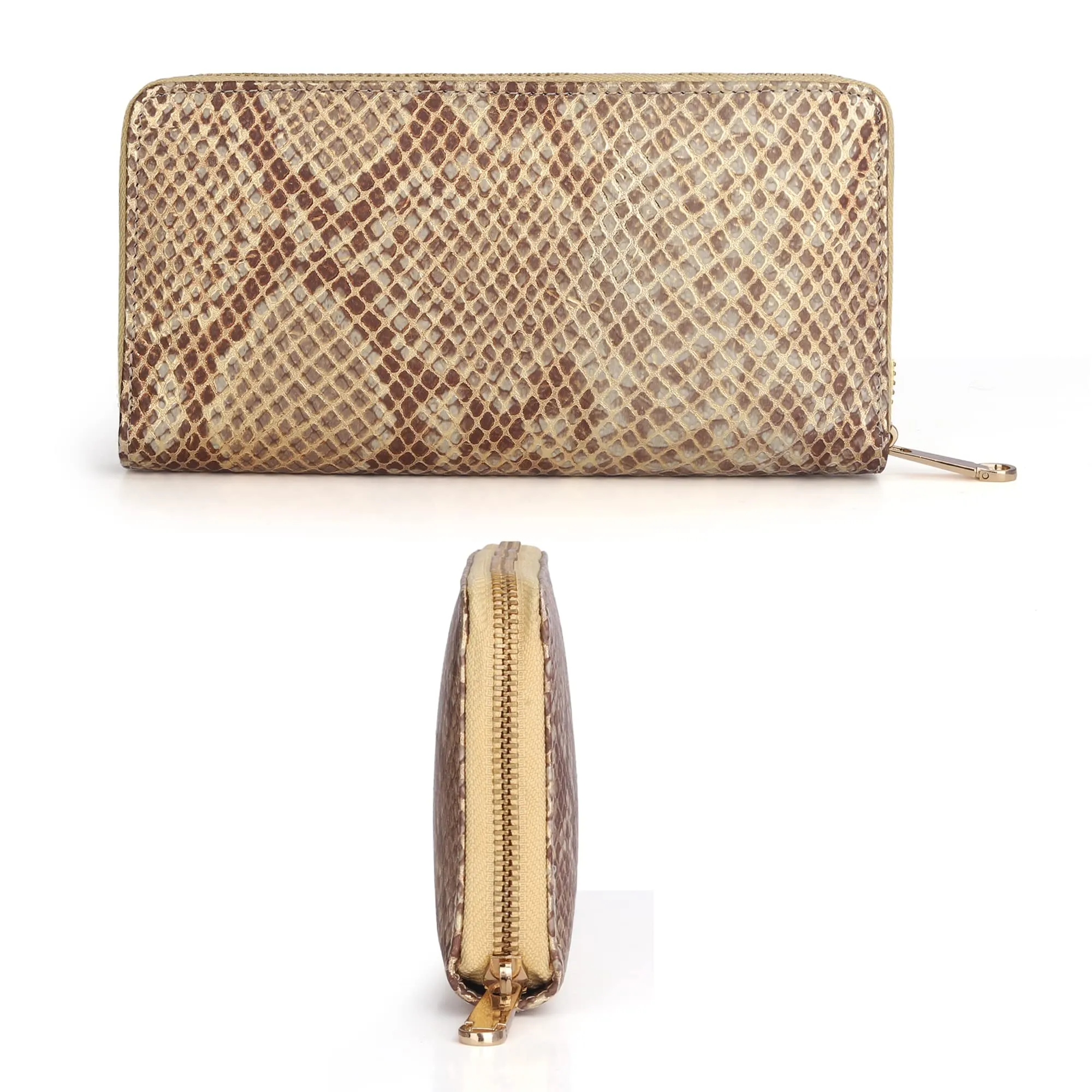 The Clownfish Donelle Collection Genuine Leather Womens Wallet Clutch Ladies Purse with Card Holders (Yellow)