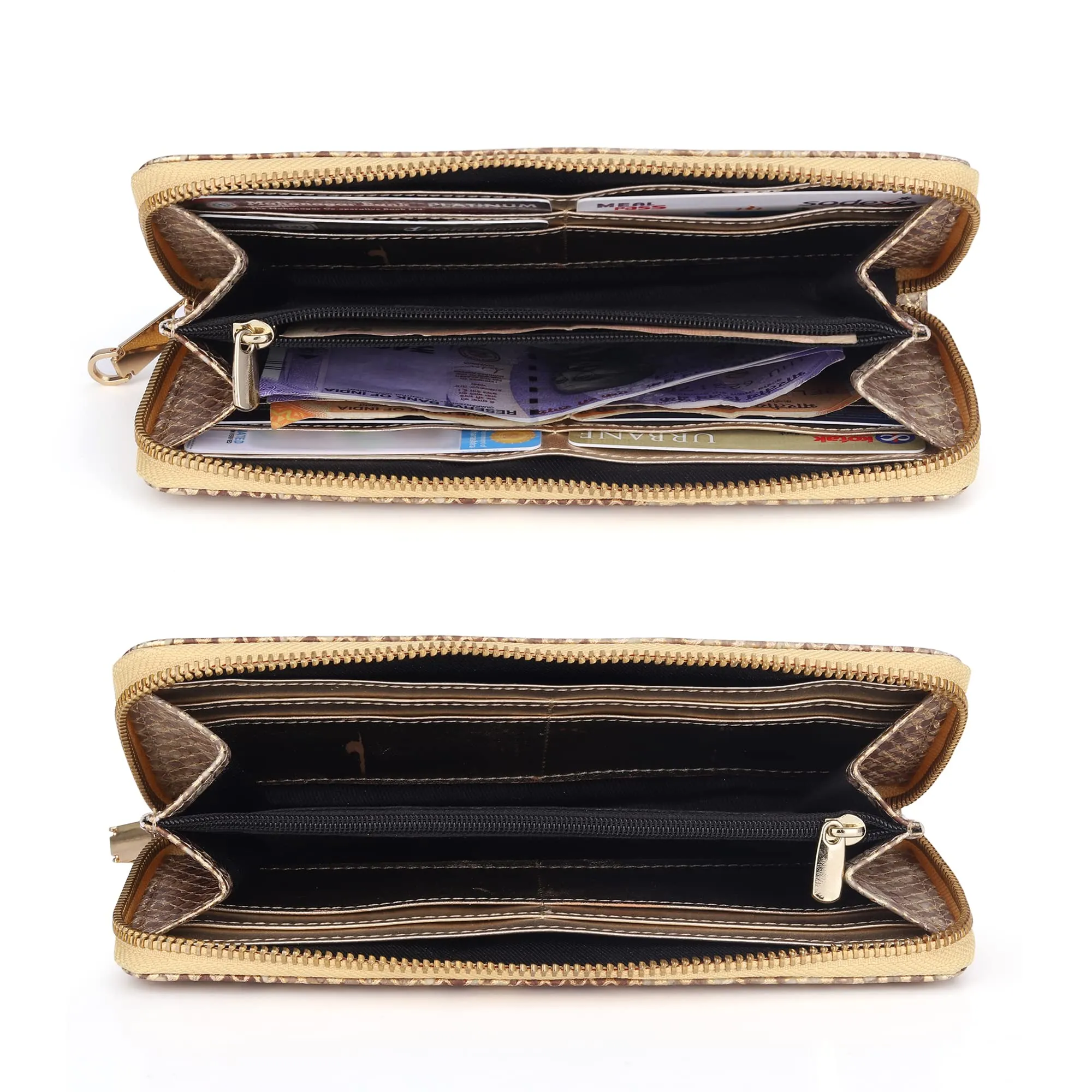 The Clownfish Donelle Collection Genuine Leather Womens Wallet Clutch Ladies Purse with Card Holders (Yellow)