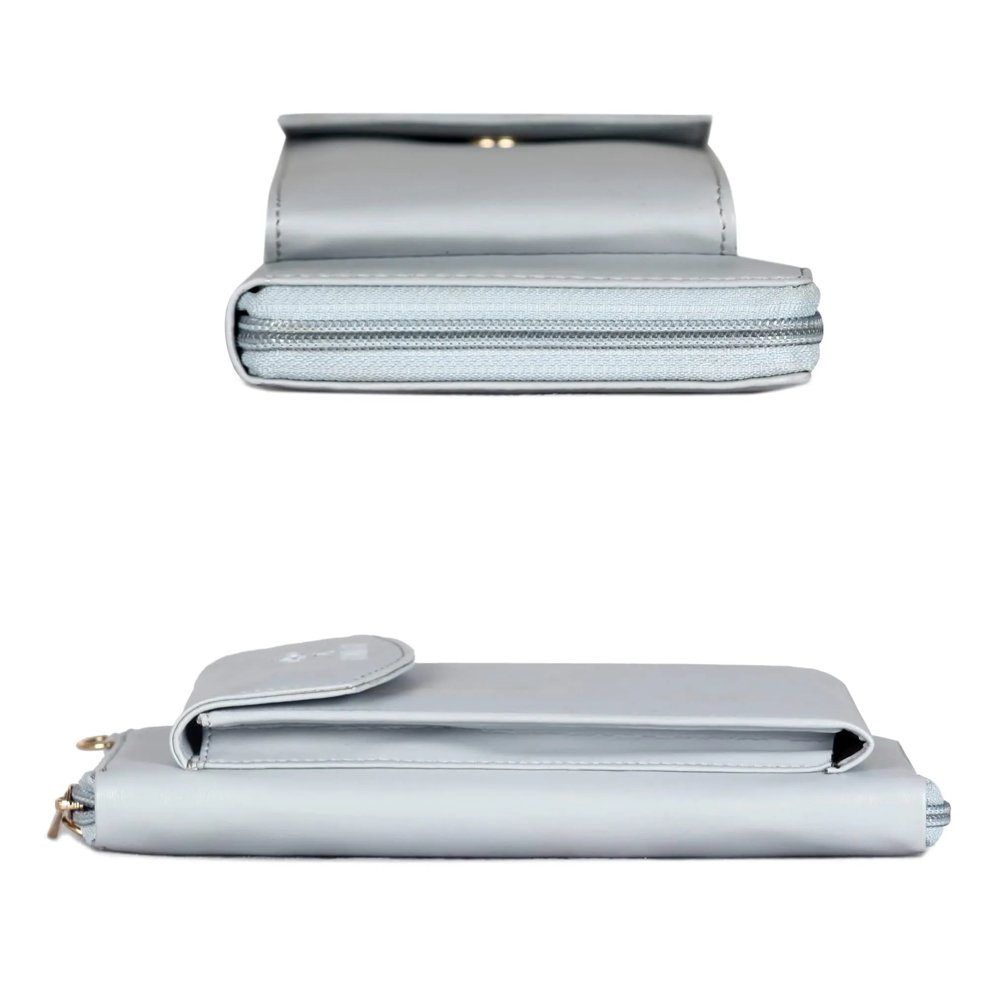 THE CLOWNFISH Siona Ladies Wallet Womens Sling Bag with Front Mobile Pocket (Light Grey)