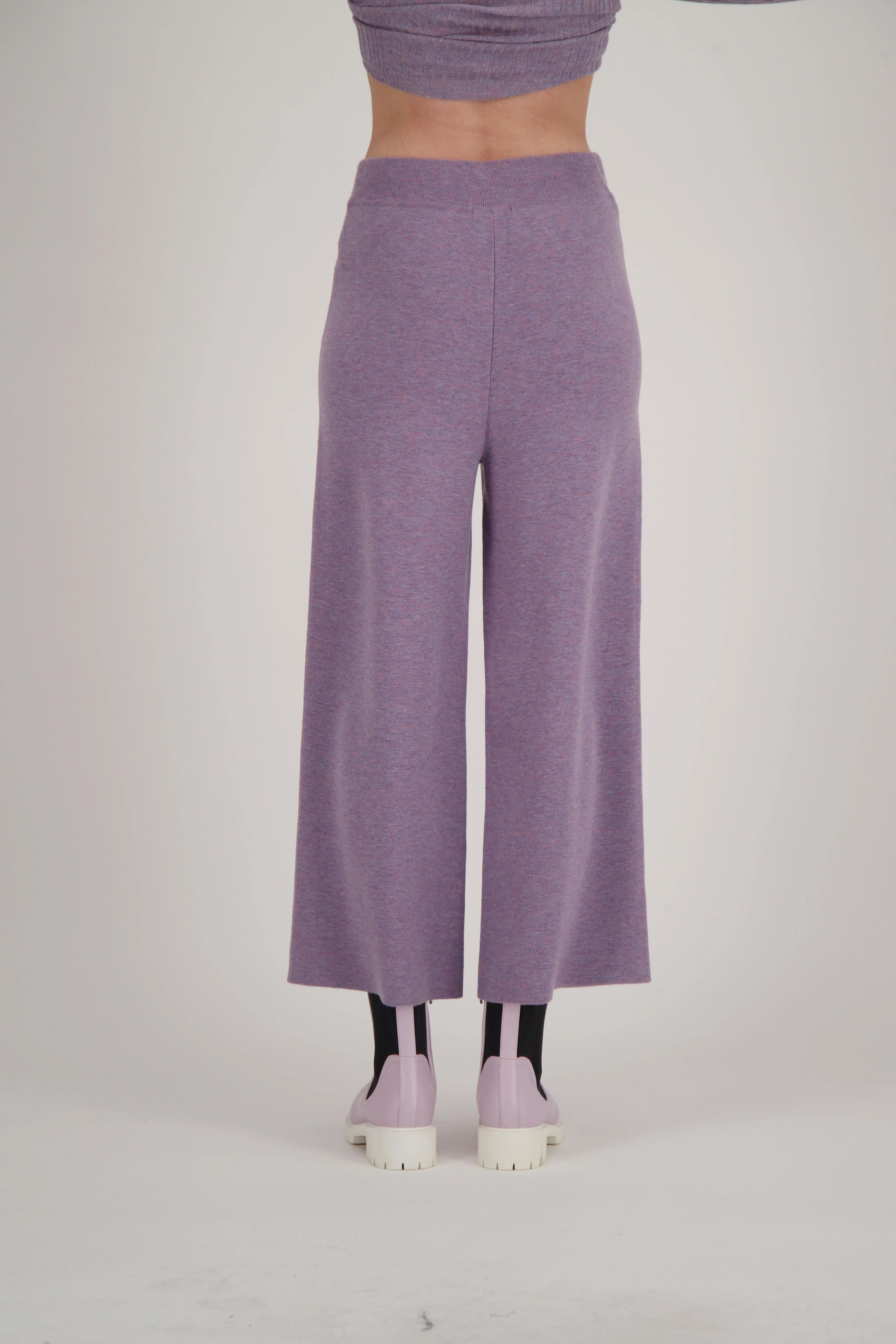 Wide Leg Patch Pocket Knit Pant