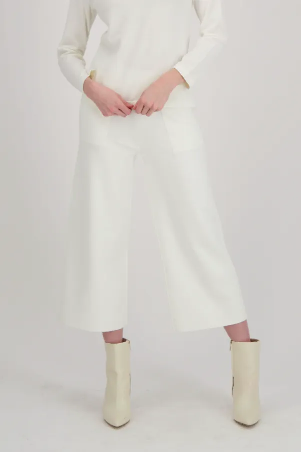 Wide Leg Patch Pocket Knit Pant