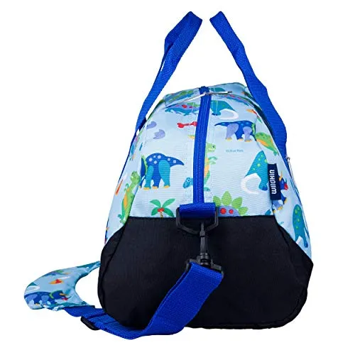 Wildkin Kids Overnighter Duffel Bags for Boys & Girls, Measures 18 x 9 x 9 Inches Duffel Bag for Kids, Carry-On Size & Ideal for School Practice or Overnight Travel, BPA-free (Dinosaur Land)