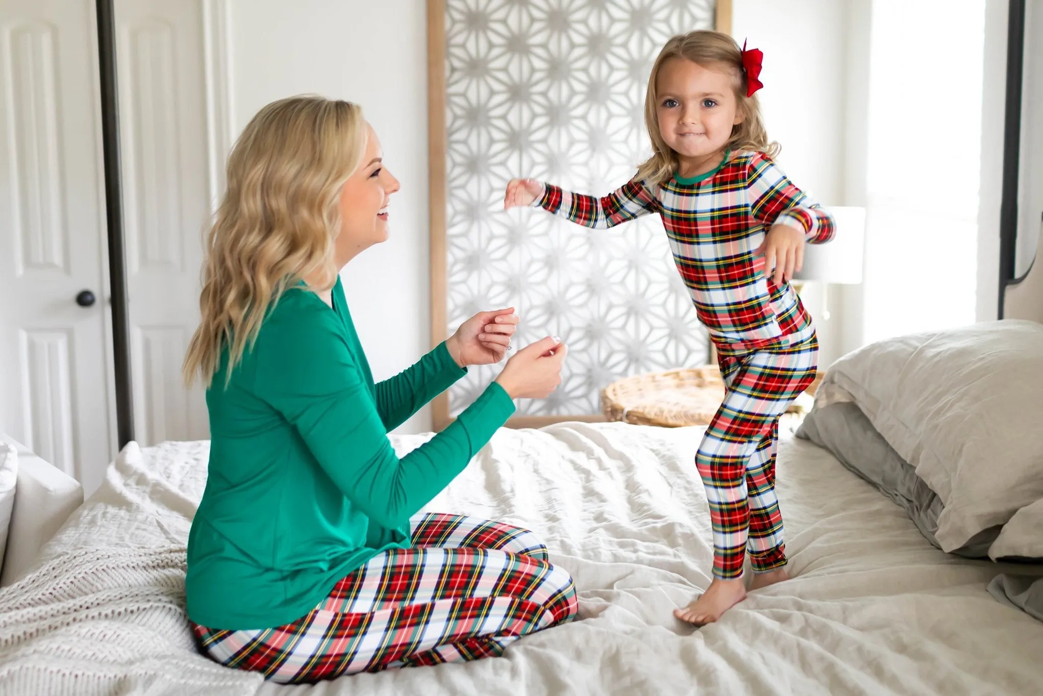 Winter Holiday Plaid Long Sleeve Pajama Set (6M-12Y)